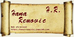 Hana Remović vizit kartica